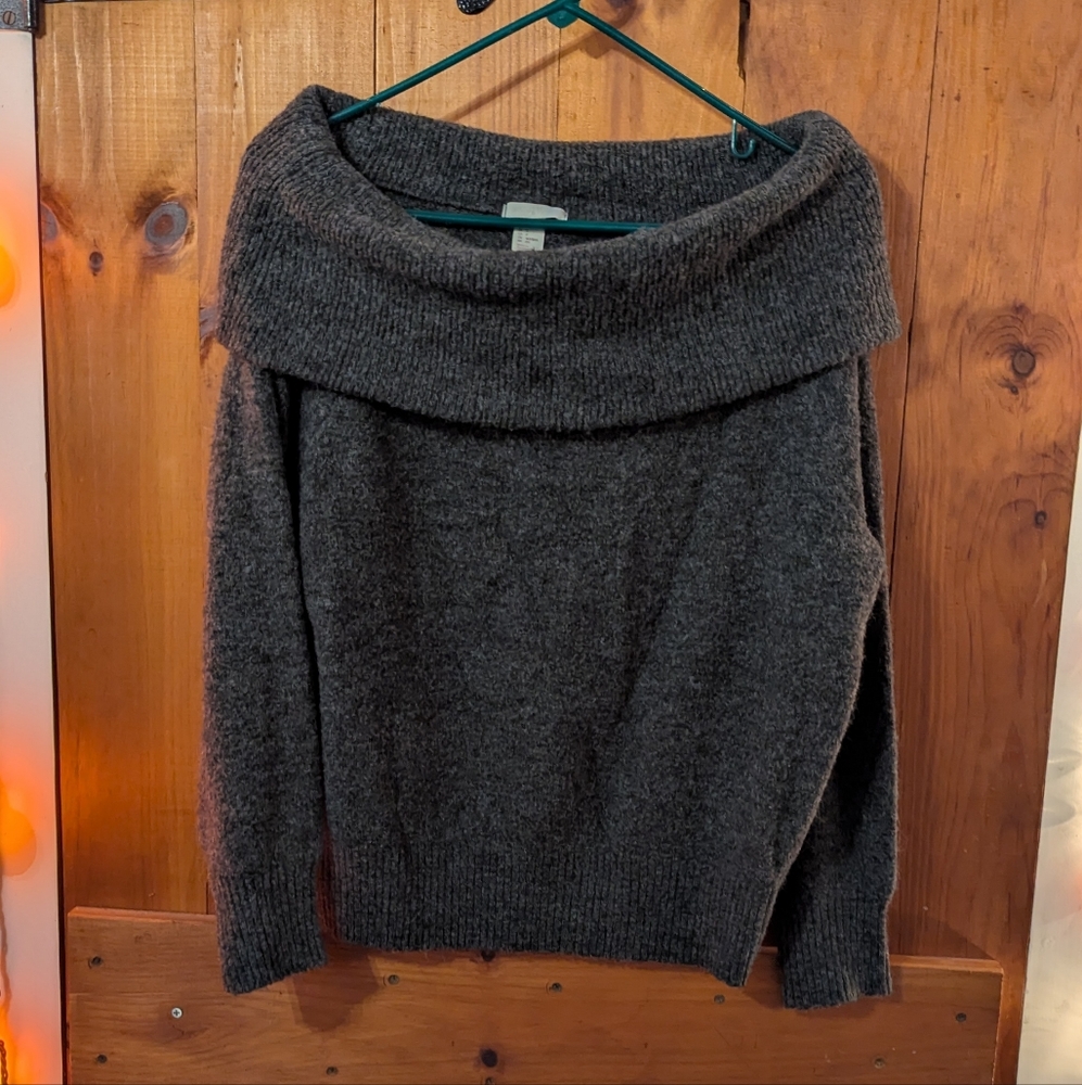 H&M Charcoal Off-Shoulder Sweater